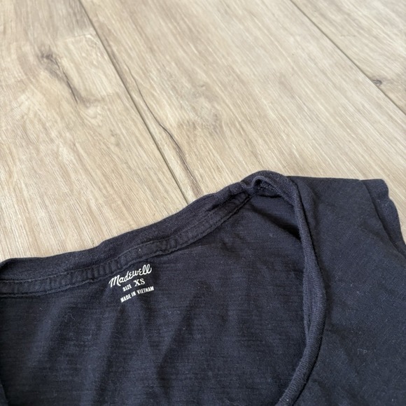 MADEWELL Women's Whisper Scoop Neck Tank XS True Black Cotton Top Casual EUC - Picture 2 of 7